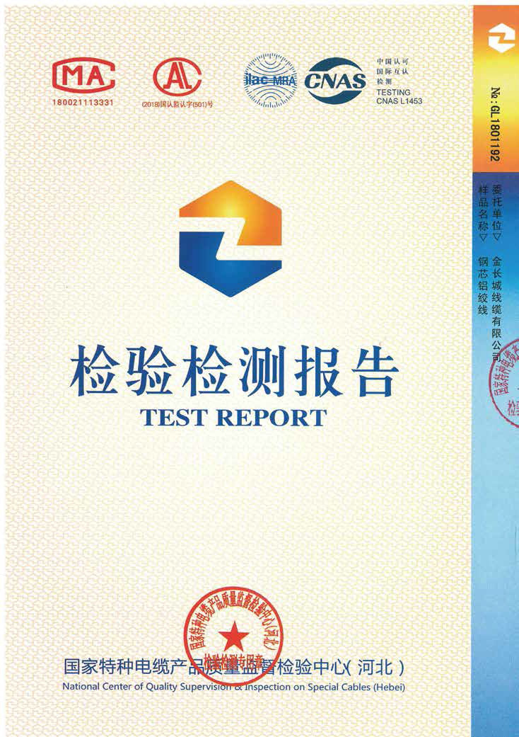 检验报告--钢芯铝绞线